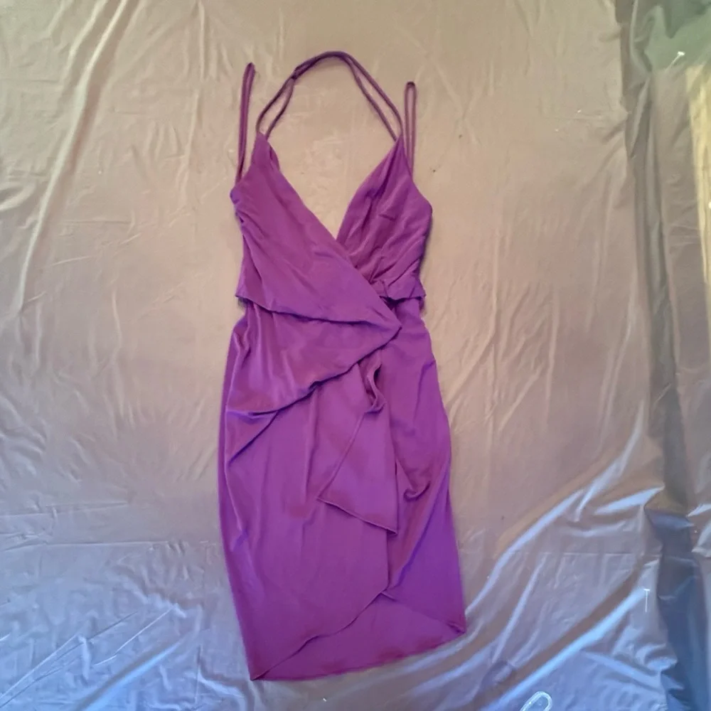 Haute Hippie Purple Kaitlin Drape Front Dress Size XS MSRP $395 - Picture 3 of 8